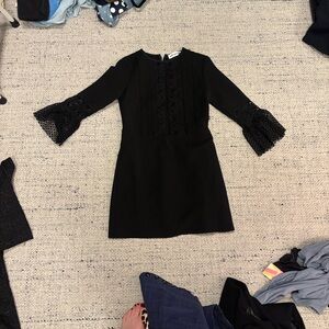 Self-Portrait Black Lace Bell Sleeve Dress